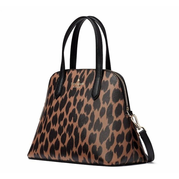New Kate Spade Schuyler Medium Dome Satchel Spotted Leopard Animal Print - Picture 2 of 5